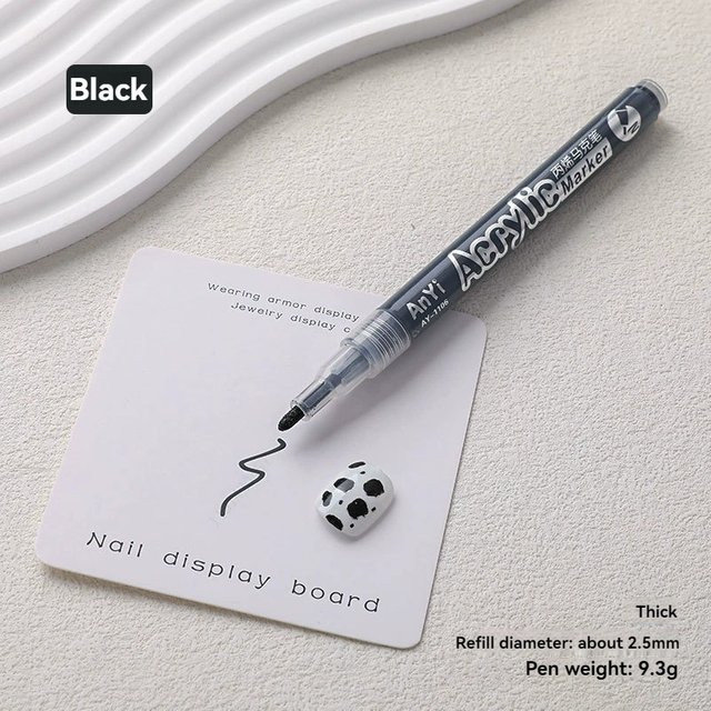 Acryl Marker Set mit extra feiner Spitze in Schwarz für Rock, Stein, Keramik, Reifen, Metall und Leinwand - Bild 1