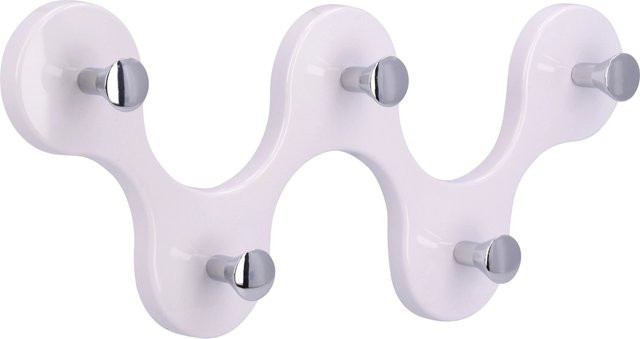 Siro Hakenleiste aus Kunststoff in Weiß und Chrom mit 5 Haken, Länge: 248 mm - Bild 1
