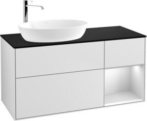 V&B Waschtischunterschrank Finion mit Wandbeleuchtung, Weiß lackiert, Breite: 120 cm, Tiefe: 50,1 cm, Höhe: 50,1 cm - Bild 1