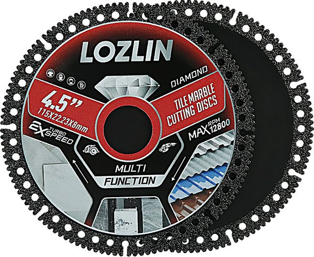 LOZLIN 3-teiliges Ultradünnes Diamantsägeblatt Set für Präzisionsschnitte in Keramik, Porzellan, Fliesen, Marmor und Granit, Silber - Bild 1