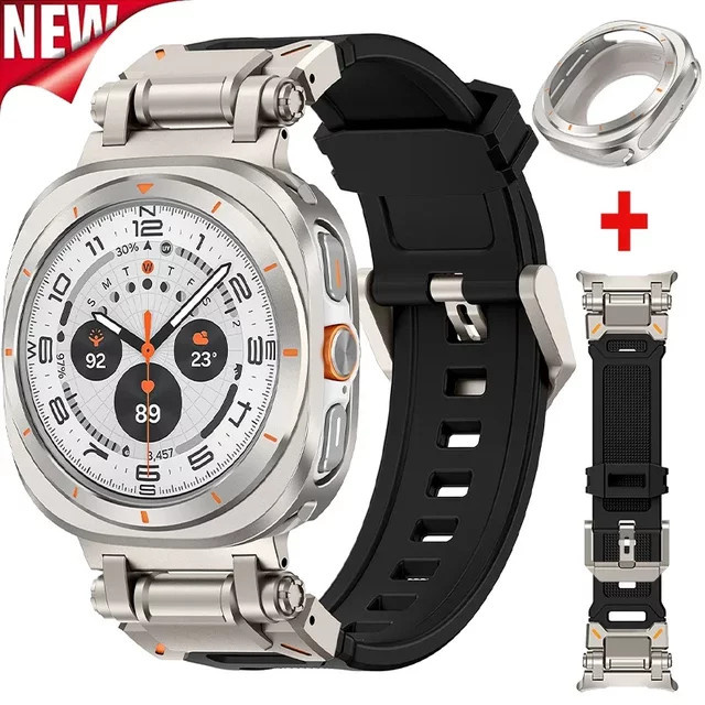 Samsung Galaxy Watch 7 Ultra 47 mm Sportarmband, Silikon, Metallschutzhülle - Bild 1