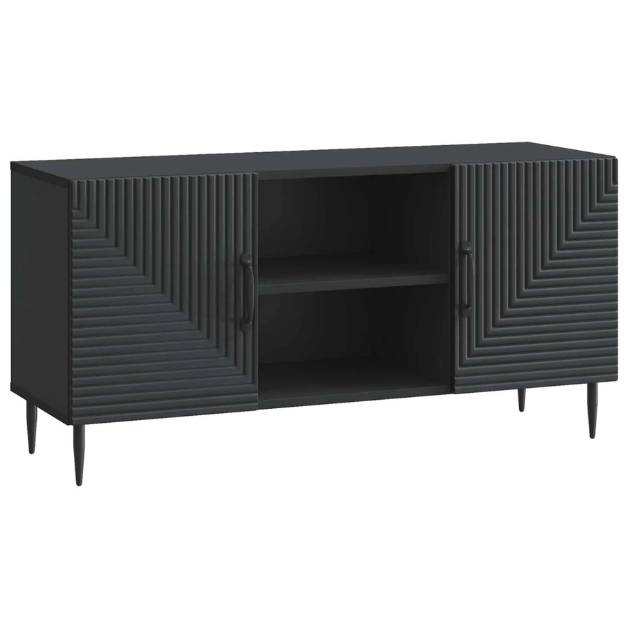 vidaXL TV-Schrank in Schwarz im Vintage-Style aus Holzwerkstoff, B/T/H: 102 x 34,5 x 50 cm - Bild 2
