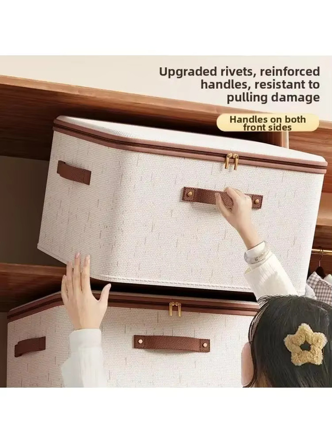 LEENKEA Faltbare Organizer Aufbewahrungsbox mit Deckel aus Stoff für Kleidung und Schrankorganisation - Bild 6