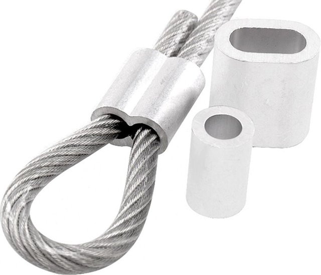 8-Form Crimphülse Doppelloch-Befestigungsclip für M1 bis M12, Kabelclip aus Stahl und Aluminium in Silber - Bild 1