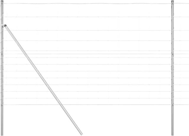 vidaXL Zaunpfosten aus Stahl, rechteckig, silber, in-ground, Höhe: 150 cm, Breite: 2,5 cm - Bild 1