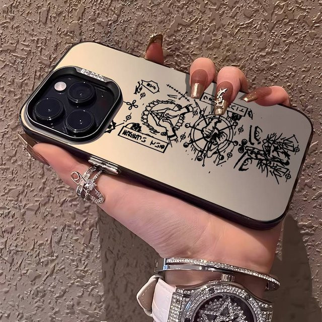 Jujutsu Kaisen Anime Handyhülle für iPhone 16 15 14 13 12 11 Pro Max Plus, mehrfarbige Aurora Laser stoßfeste Schutzhülle - Bild 1