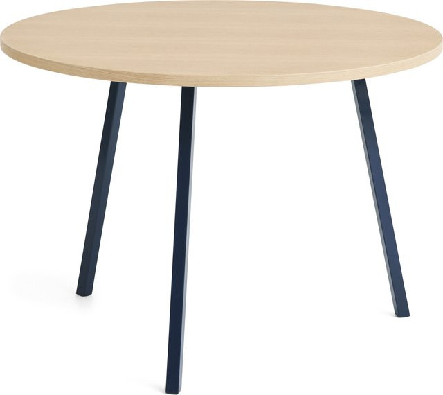 HAY Loop Stand Round Table runder Esstisch aus Linoleum und Stahl in Blau - Bild 1