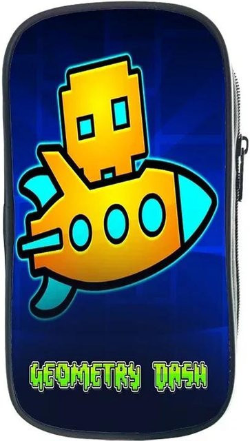 Fancy Style Studio Geometry Dash Federmäppchen mit großem Fassungsvermögen, buntes Cartoon Stiftebeutel aus Nylon für Schüler und Kinder - Bild 1