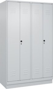 C+P PSA Doppel-Spind Classic PLUS mit Sockel, 4 Abteile, Grau, B/T/H: 120 x 50 x 195 cm - Bild 1