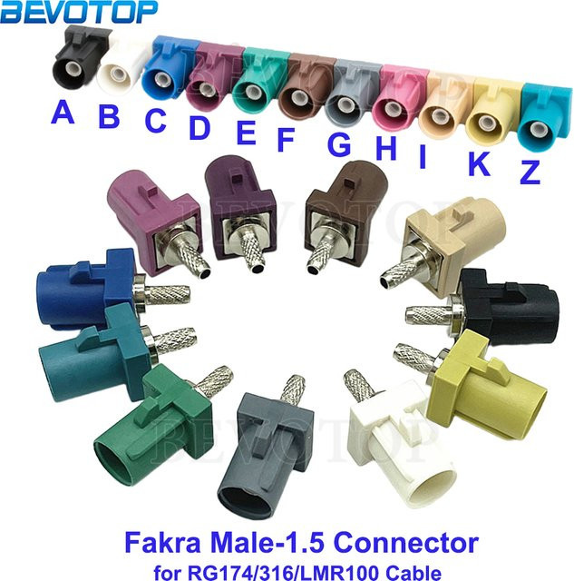 BEVOTOP 2er Set Fakra Koaxial-Lötverbinder RF für RG316 und RG174 Pigtail-Kabel - Bild 1