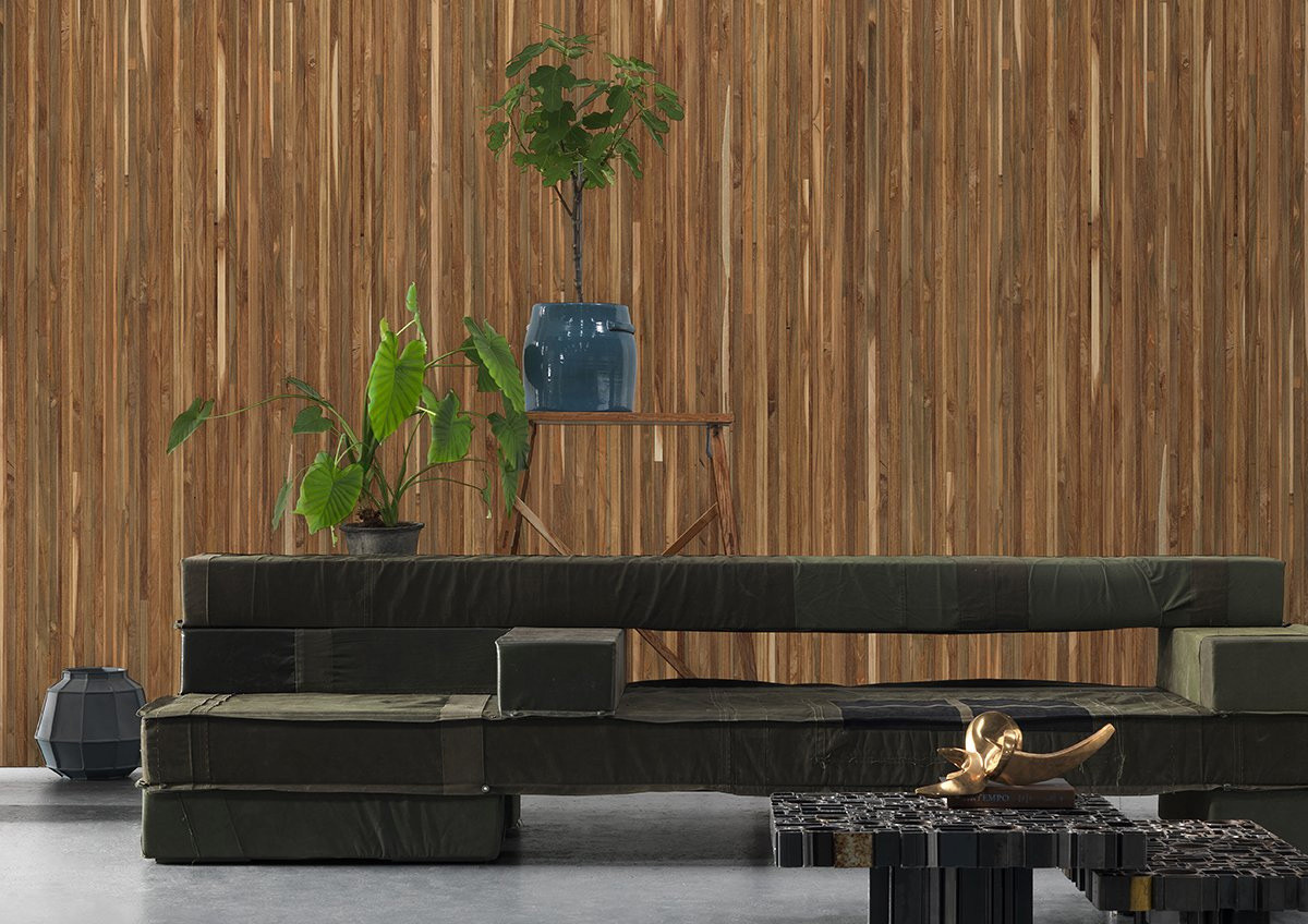 NLXL Tapete Timber Strips TIM-05 in Teak on Teak, Vlies-Design in Braun und Nature mit Streifenmuster - Bild 1