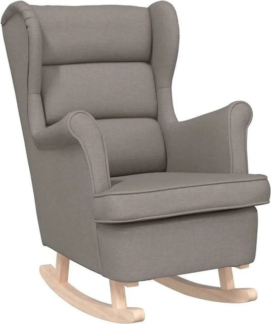 vidaXL Schaukelsessel Taupe mit Armlehnen und Schaumstoffpolsterung B/T/H: 74 x 90 x 102 cm - Bild 1