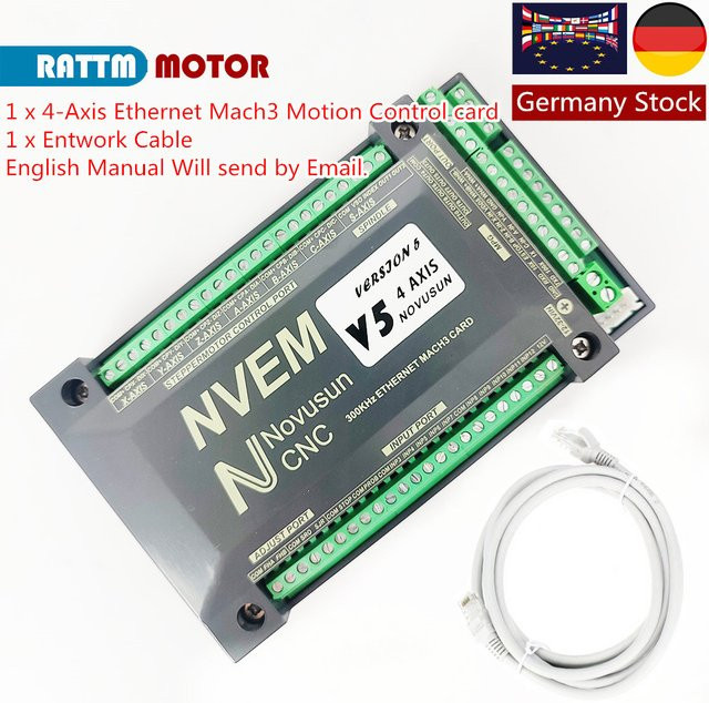 RATTMMOTOR NVEM V5 CNC-Steuerkarte mit Ethernet-Schnittstelle für 3-Achsen bis 6-Achsen Mach3 Steuerung in Schwarz - Bild 1