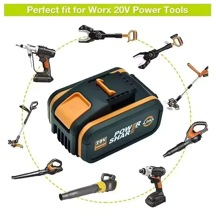 Worx Powershare Akku WA3570 für 20 V Worx Geräte, kompatibel mit 4,0 Ah, 6,0 Ah und 10,0 Ah Lithium-Ionen-Akkus WA3553, WA3551, WA3553.1 - Bild 2