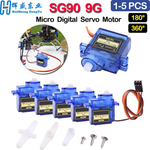 HUISHENGYUFA SG90 9G Micro Digital Servo Motor mit Starrflügel in Blau für RC Hubschrauber, Spielzeug und Flugzeuge - Bild 1