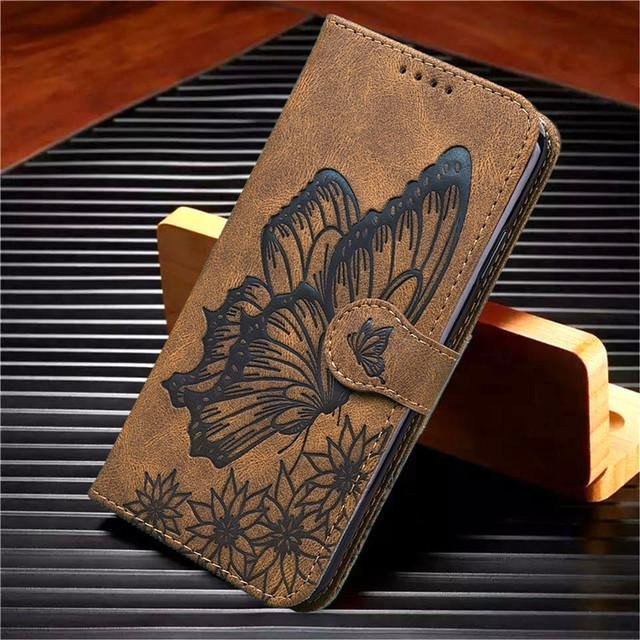 Luxus Leder Flip Handytasche Brieftasche für Samsung Galaxy A12 5G in Braun - Bild 1