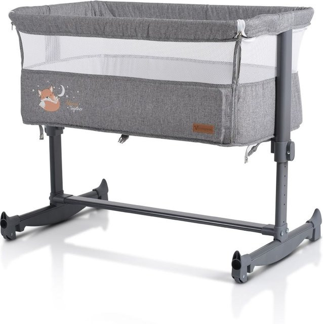 Cangaroo Beistellbett Always Together mit Schaukel und Matratze, verstellbar und rutschfest, hellgrau - Bild 1