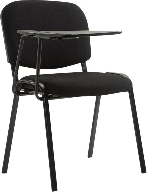 TPFLiving Besucherstuhl Keen mit Klapptisch, Stoffbezug, Gestell Schwarz, Farbe Schwarz - Bild 1