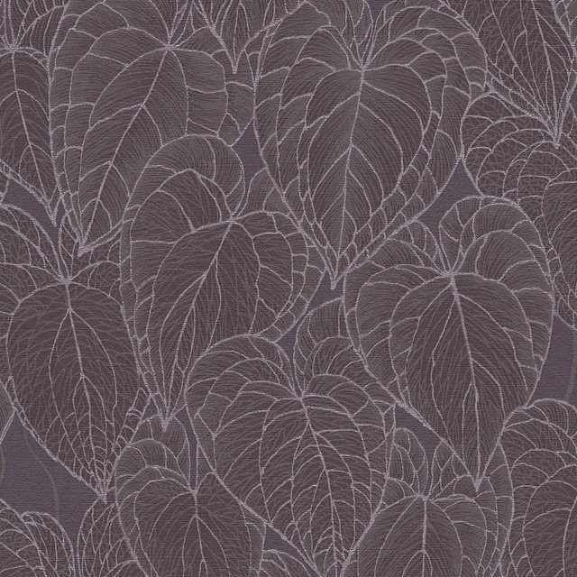 PROFHOME Natur Tapete Floral in Grau Lila Silber, B: 0,53 m x L: 10,05 m - Bild 1