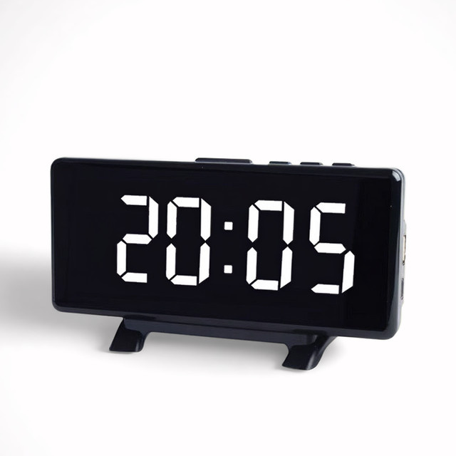 LOVOCK Digitaler Wecker mit großem LED-Display in Weiß, moderne elektronische Tischuhr für Schlafzimmer, Büro und Nachttisch - Bild 1