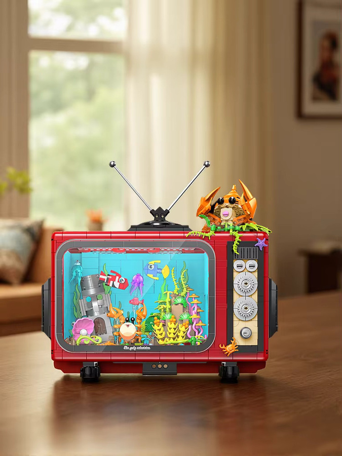barweer Ozean-Retro-TV-Bausteinset, Meerestiere, 1718 Teile - Bild 7