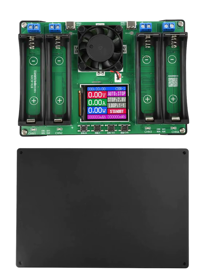 Gaqqee 1/2/4/8-Kanal 18650 Batteriekapazitäts- und Innenwiderstandstester mit automatischem Lade- und Entlademodul sowie elektronischem Lasttester in Grün - Bild 4