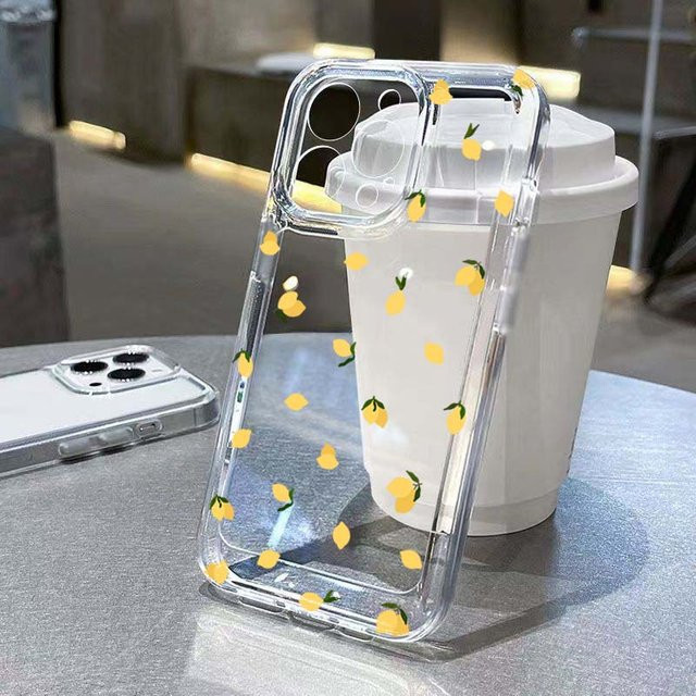 Stoßfeste transparente Softcover Schutzhülle von Wolkerfly in Zitronengelb für iPhone 11 bis iPhone 17 Pro Max und Mini - Bild 1