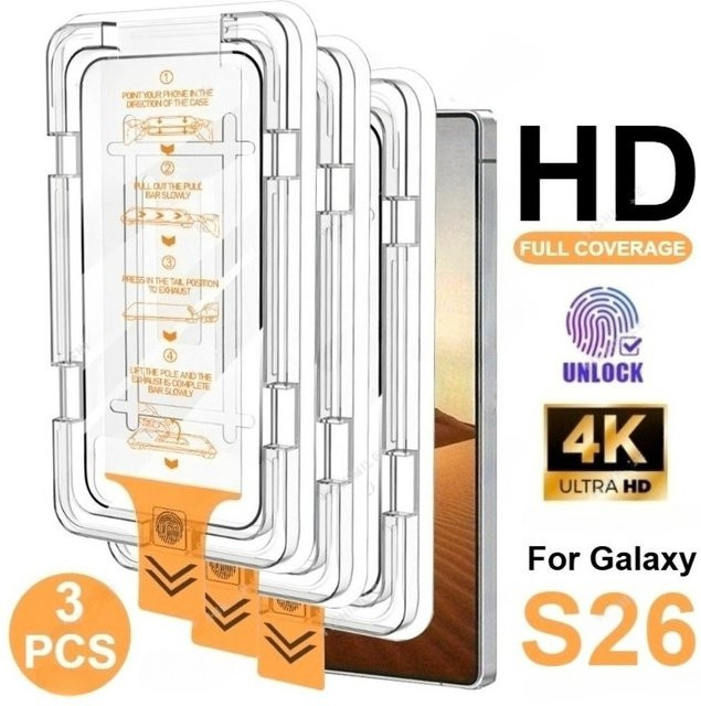 3-teiliges Ultra-HD Displayschutz-Set aus Glas für Samsung Galaxy S26 S25 S24 S23 S22 S21 Ultra Plus FE in Transparent - Bild 1