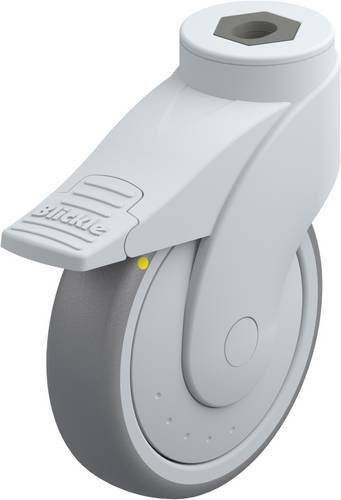 Blickle Lenkrolle LWGE-TPA 126KF-FI-ELS mit Feststeller in Silber und Grau, Rad-Durchmesser: 125 mm, Tragfähigkeit: 80 kg - Bild 1