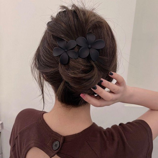 NATAWA Haar Clips, Schmetterling Blume, schwarz, Damen - Bild 1