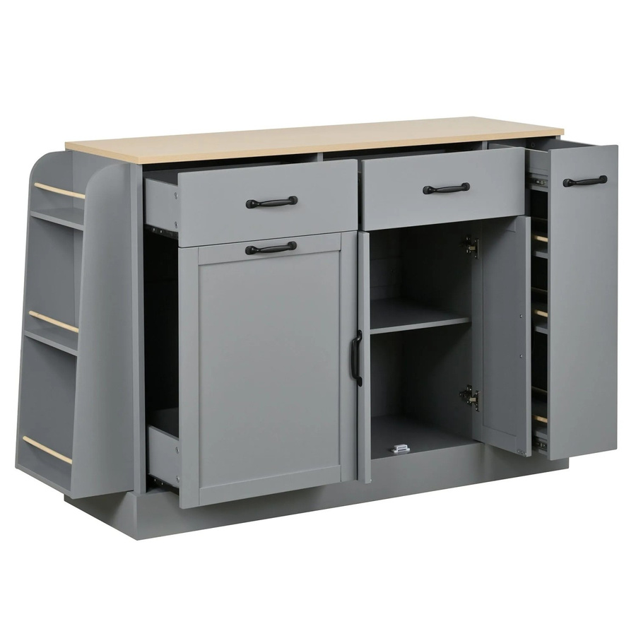 okwish Sideboard mit Schubladen und Abfallfach in Grau, B/T/H: 133 x 40 x 86 cm - Bild 2