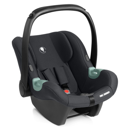 ABC Design Babyschale Tulip i-Size für Kinder von 45 cm bis 85 cm inkl. Sonnenverdeck und Sitzverkleinerer, Farbe: Black