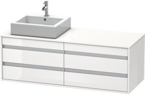 Duravit Waschtischunterschrank Ketho in Weiß Hochglanz mit 4 Türen und internen Schubladen, B/T/H: 140 x 55 x 49,6 cm - Bild 1