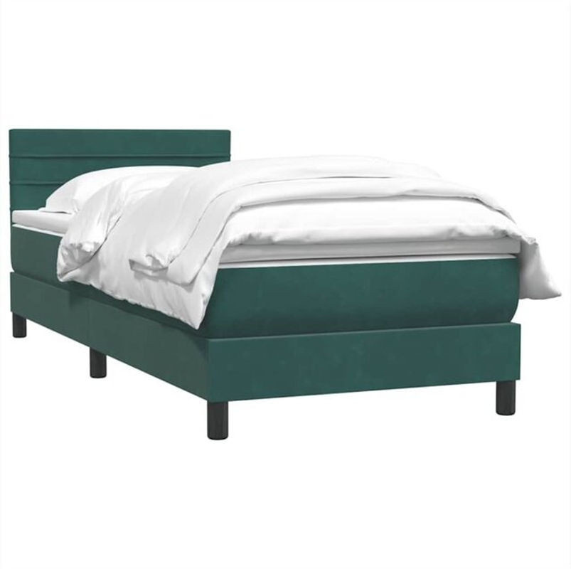 Vidaxl Boxspringbett mit Matratze in Grün aus Samt, B/T/H: 80 x 220 x 78 cm - Bild 1