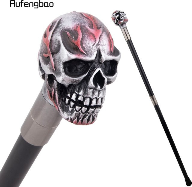 Rufengbao Totenkopf-Gehstock, Harz, Silberrot, Halloween, Party - Bild 1
