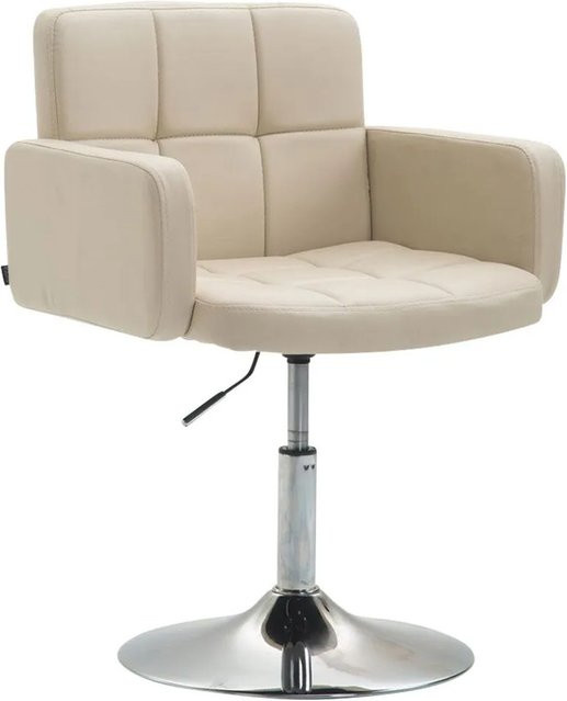 DELUKE Lounger Sessel RIYADH in Beige aus Kunstleder mit Metallgestell, B/T/H: 58 x 48 x 80 cm - Bild 1