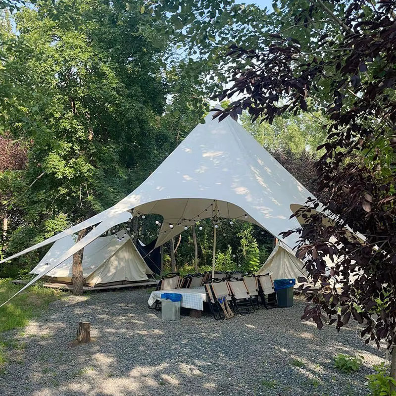 YTYIN Event-Zelt mit Einzelspitze in Weiß, wetterfestes Stretch-Zelt als robuster Sonnenschutz für Hochzeiten und Outdoor-Festivals - Bild 2