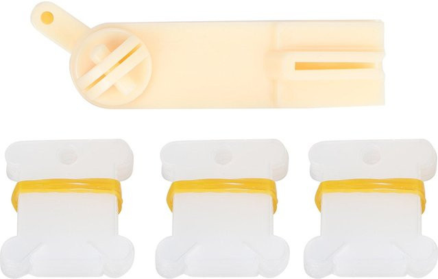 TOMTOP JMS Stickgarn-Organizer-Set mit Kreuzstich-Kunststoffspulen und Handaufzugsmaschine in Beige und Transparent - Bild 1