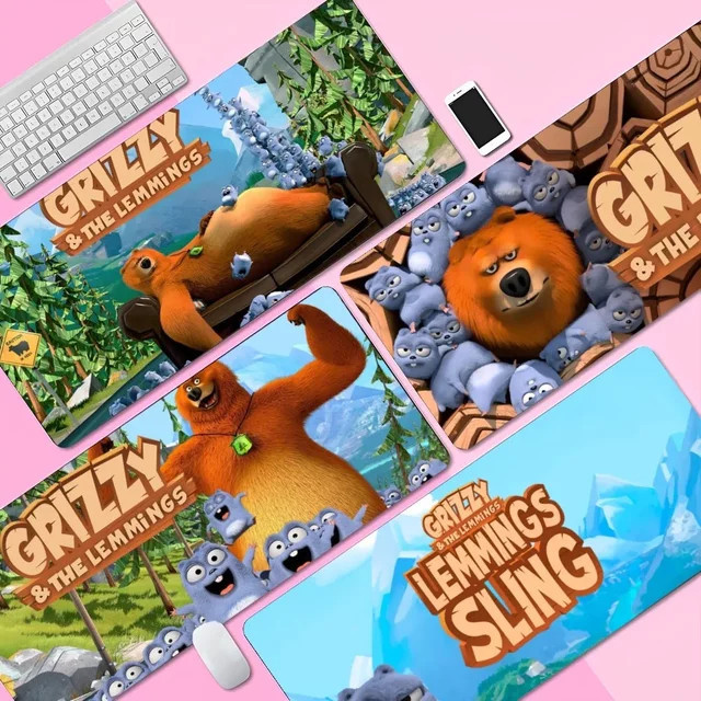 Grizzy And The Lemmings Gaming Mousepad in Multicolour für Laptop und Tastatur mit Edge Locking - Bild 1