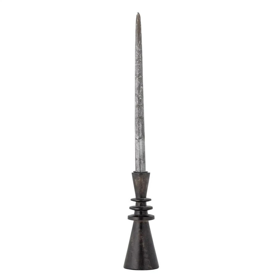Bloomingville Kerzenhalter Armel aus Mangoholz in Schwarz, Höhe: 20 cm - Bild 1