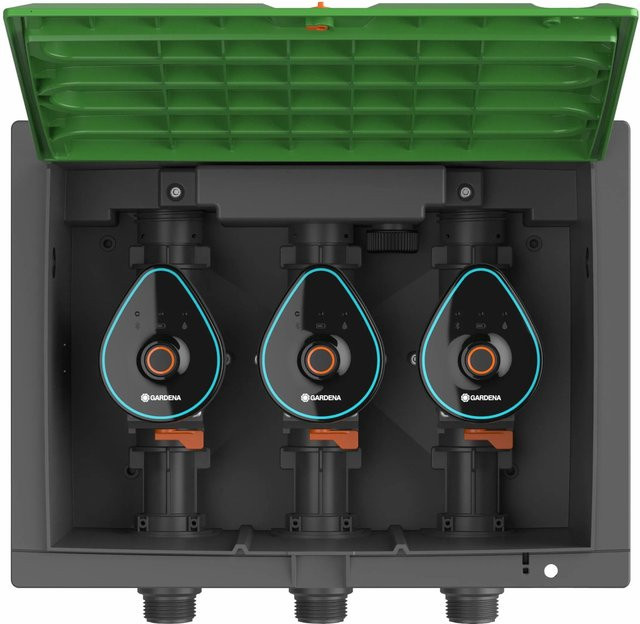 Gardena Ventilbox 9 V Bluetooth Set mit 3 Bewässerungsventilen, schwarz/grün, B/T/H: 38,5 x 28 x 20,8 cm - Bild 1