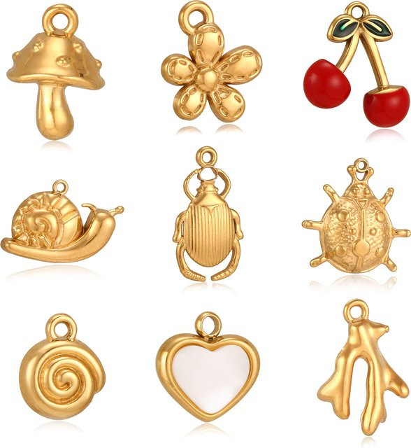 DOOYIO Charms Anhänger, Edelstahl, Gold, Unisex - Bild 1