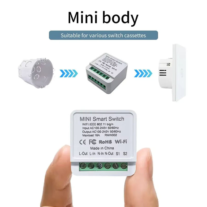 Ammtoo WiFi Smart Lichtschaltermodul 16A 20A 2-Wege-Relaisbrecher in Weiß mit App- und Sprachsteuerung für Alexa und Google Home - Bild 5