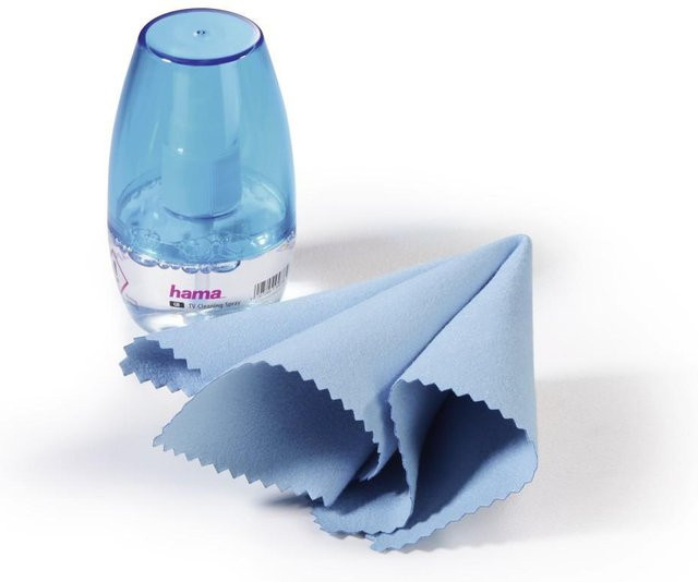 Hama Bildschirm-Reinigungsset in Blau mit 40 ml Reinigungsflüssigkeit und Mikrofasertuch - Bild 1