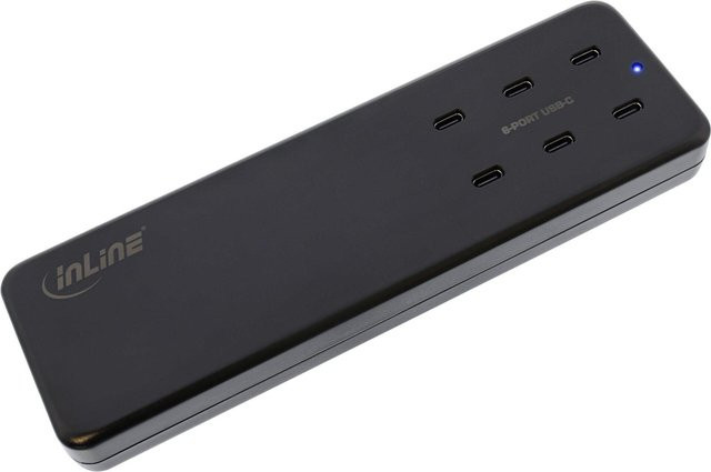 InLine Multiport Netzteil mit 6x USB Typ-C, PD 3.0 und GaN Technologie, schwarz - Bild 1