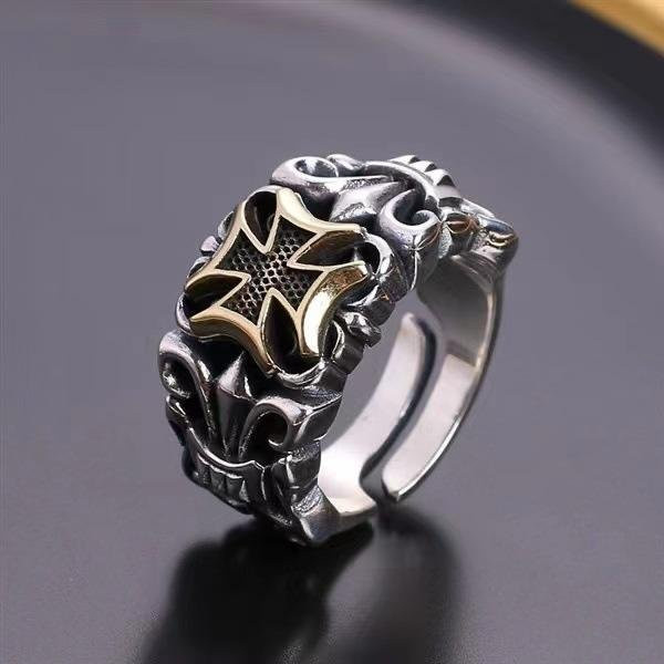 Offene Ringe Edelstahl, Gold, Unisex, Vintage - Bild 1