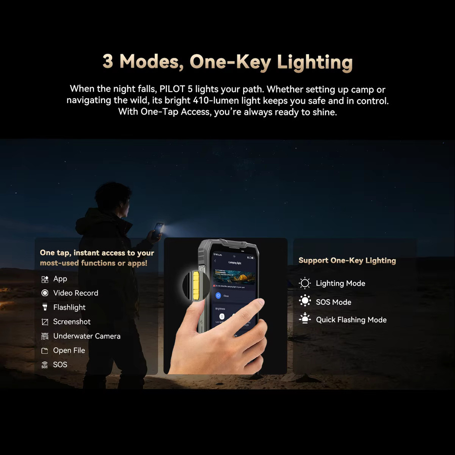 OSCAL PILOT 5 5G Robustes Smartphone mit 2,4K 120Hz Display, 256GB Speicher, 8GB RAM und 15000mAh Akku, UNISOC T8100, Android - Bild 3