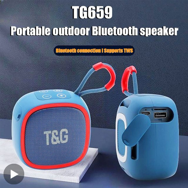 T&G Bluetooth Lautsprecher Tragbare Sound Box mit FM Radio in Grau - Bild 1