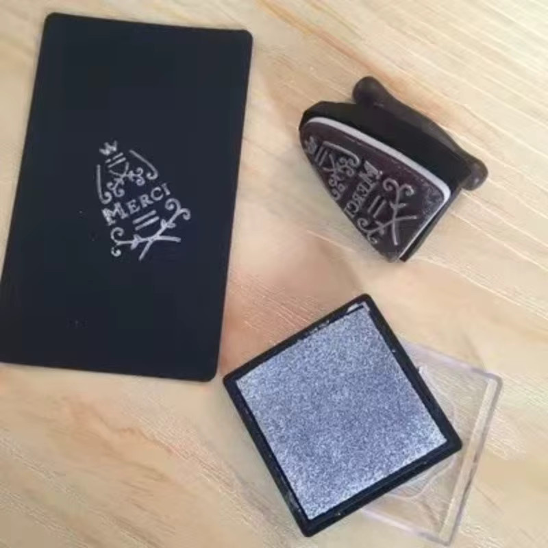 Countryitem Retro Eisenstempel mit französischem Merci-Slogan für DIY-Tagebücher und Notizbücher - Bild 3