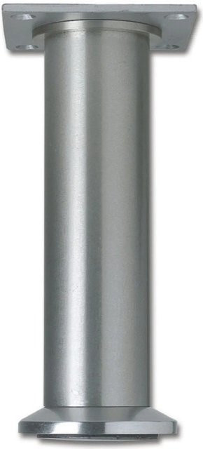 Simausrom Möbelfuß mit Fußteller aus Aluminium in Silber gebürstet, Durchmesser: 4 cm, Länge: 16 cm - Bild 1
